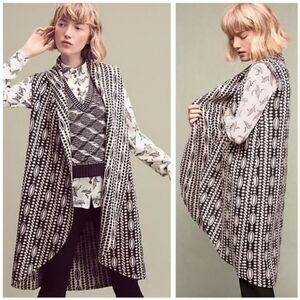 MOTH For Anthropologie Felted Wool Open Front Duster Sweater Vest - XS/S